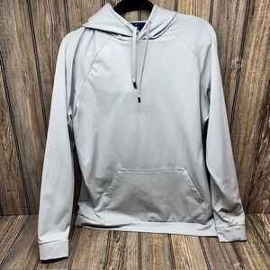 Medium Grayson & Dunn Mens Performance Hoodie Light Gray Golf Pullover Stretch